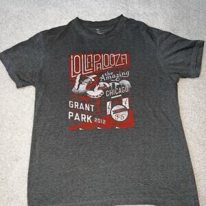 GAP Men’s Lollapalooza Grant Park 2012 Chicago Medium Gray Tee T-Shirt Red Hot